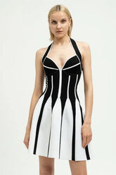 Halter Neck Knit Mini Dress